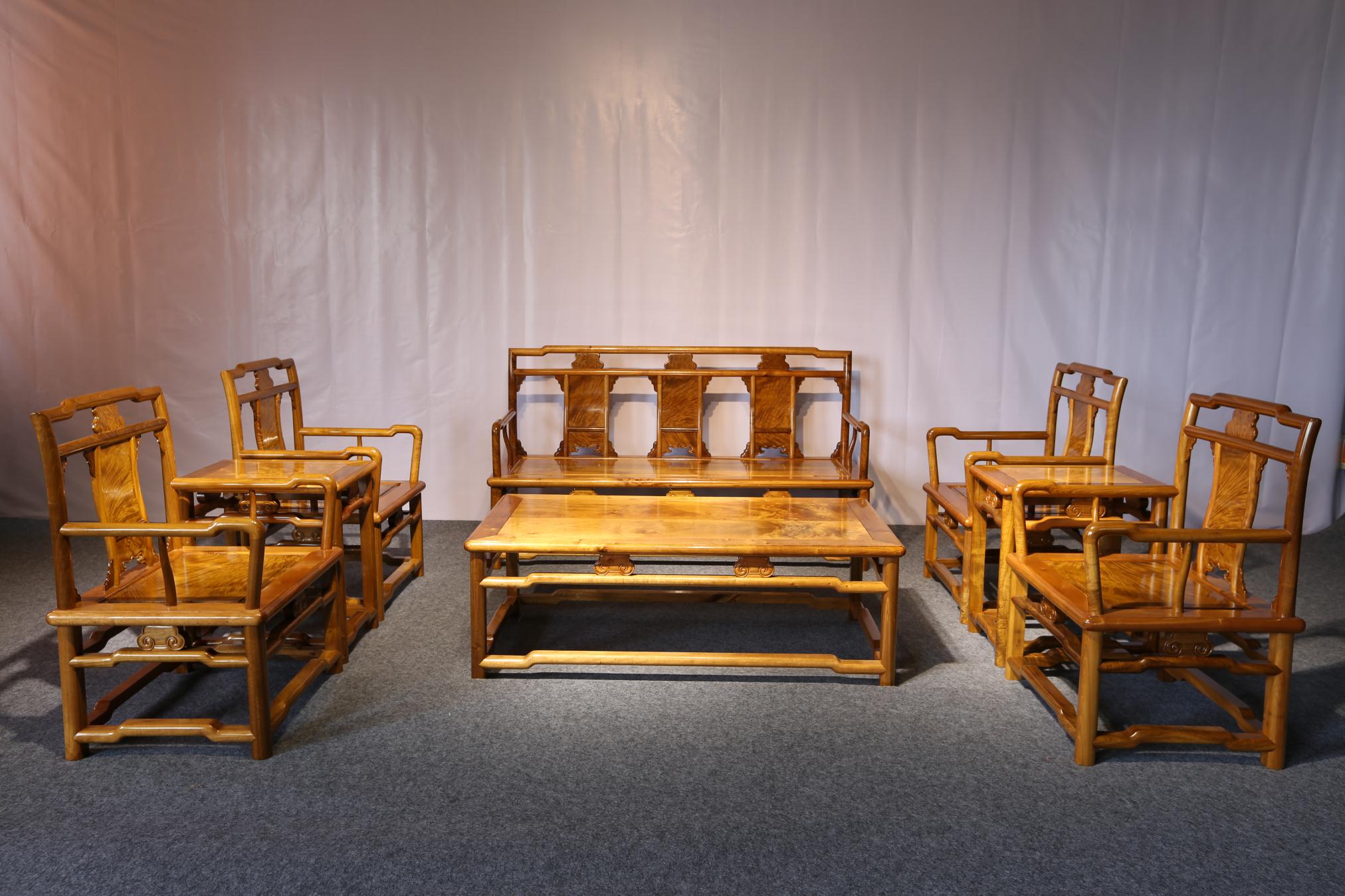 金丝楠明式沙发8件套